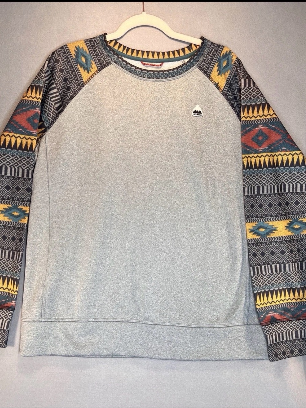 Burton Oak Crew Neck Pullover Aztec Sleeve Sweatshirt  Womens XL Western Ranch